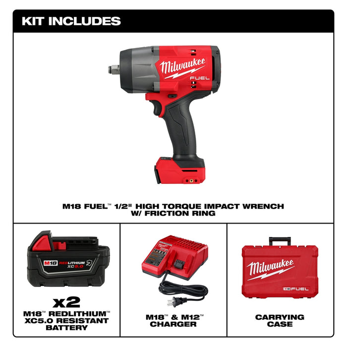 Milwaukee M18 FUEL 1/2" High Torque Impact wrench w/ Friction Ring Kit