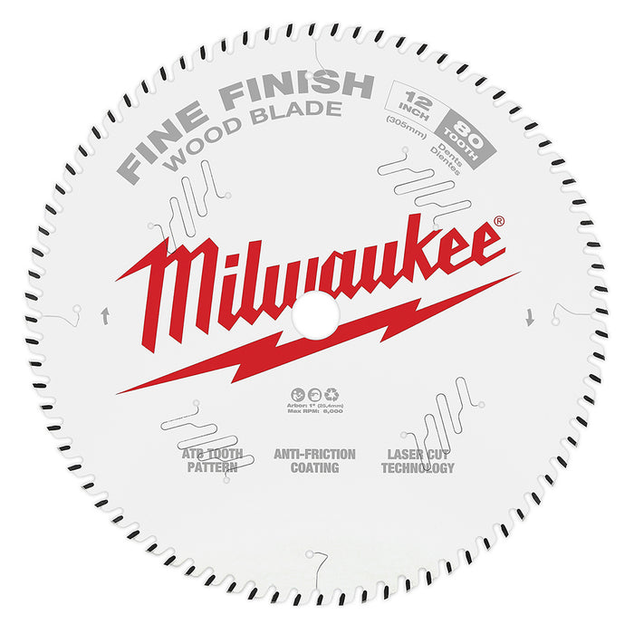 MIlwaukee 12" x 80T Fine Finish Circular Saw Blade