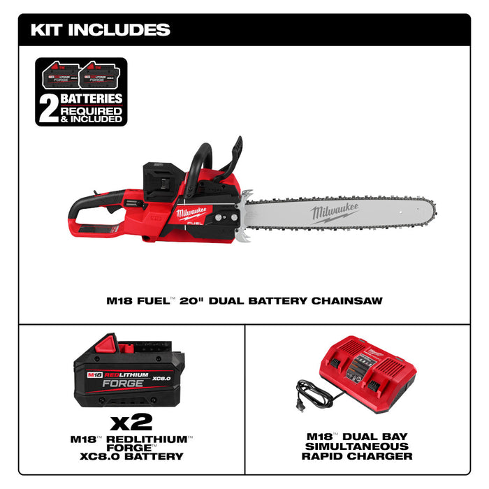 Milwaukee M18 FUEL™ 20" Dual Battery Chainsaw Kit