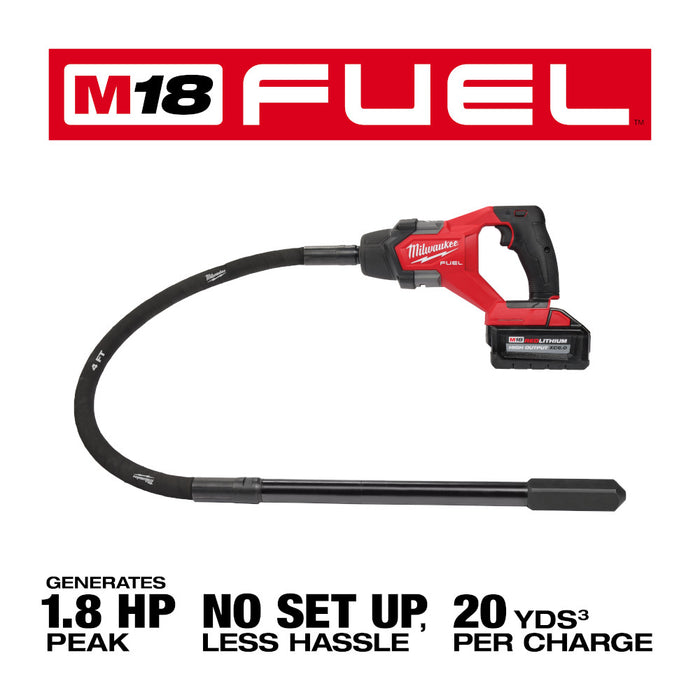 Milwaukee M18 FUEL 4ft Concrete Pencil Vibrator Kit