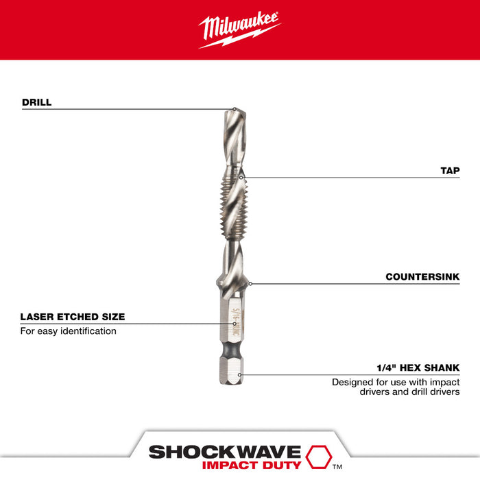 Milwaukee SHOCKWAVE™ 5 pc. SAE Impact Drill Tap Set