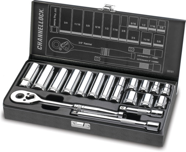 Channellock 18-Piece 3/8" Drive SAE Socket Set