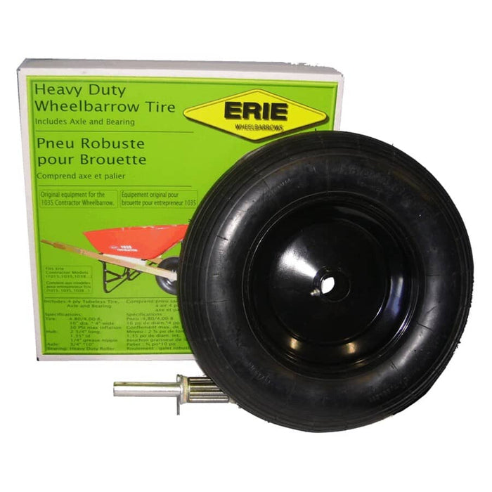 Erie Wheelbarrow #5 Wheel Kit - Air Tire & Axle Assembly