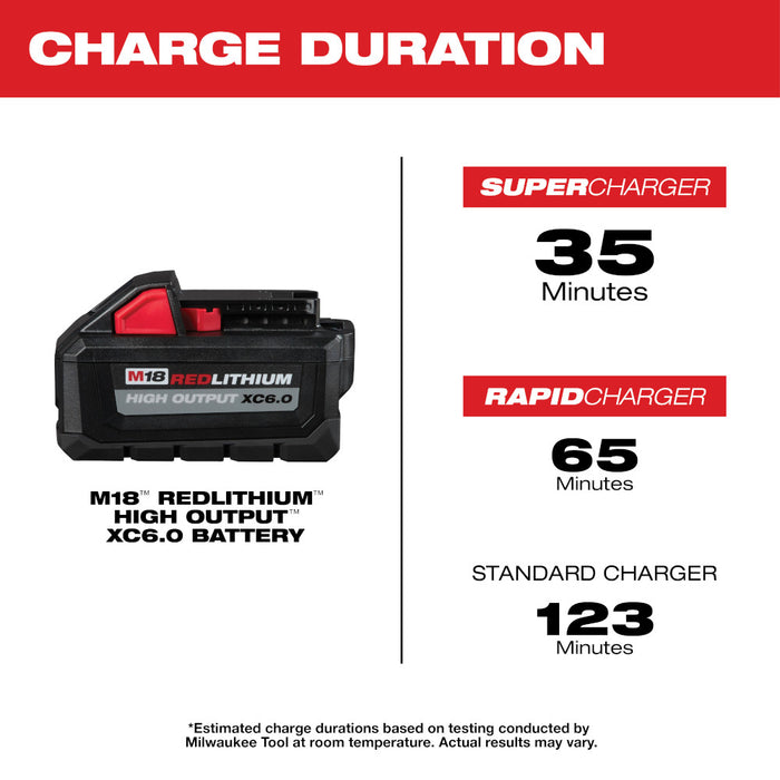 Milwaukee M18 REDLITHIUM HIGH OUTPUT XC 6.0Ah Battery - 2PK