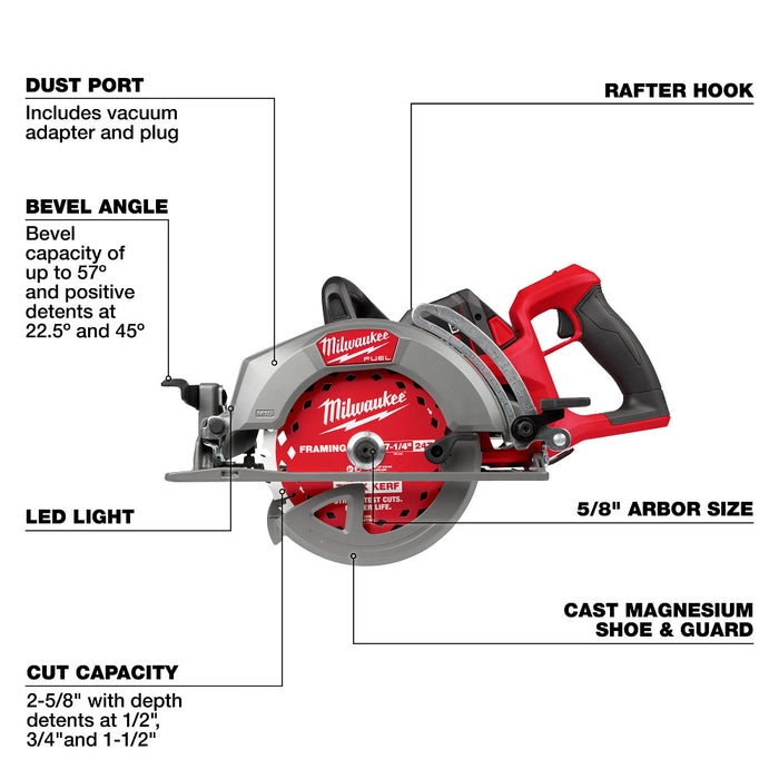 Milwaukee M18 FUEL 7-1/4" Rear Handle Circular Saw Kit