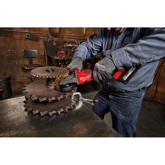 Milwaukee M18 FUEL 5" Flathead Braking Grinder, Slide Switch Lock-On