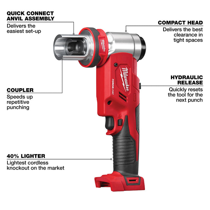 Milwaukee M18 FORCE LOGIC 6T Knockout Tool 1/2" - 2"