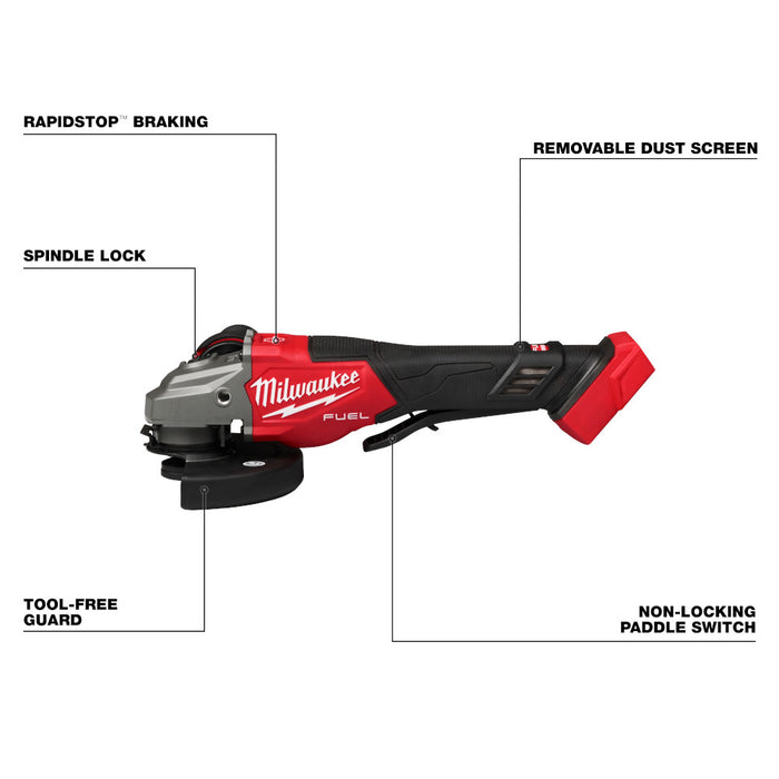 Milwaukee M18 FUEL™ 4-1/2"-6" Braking Grinder w/ Paddle Switch - Tool Only