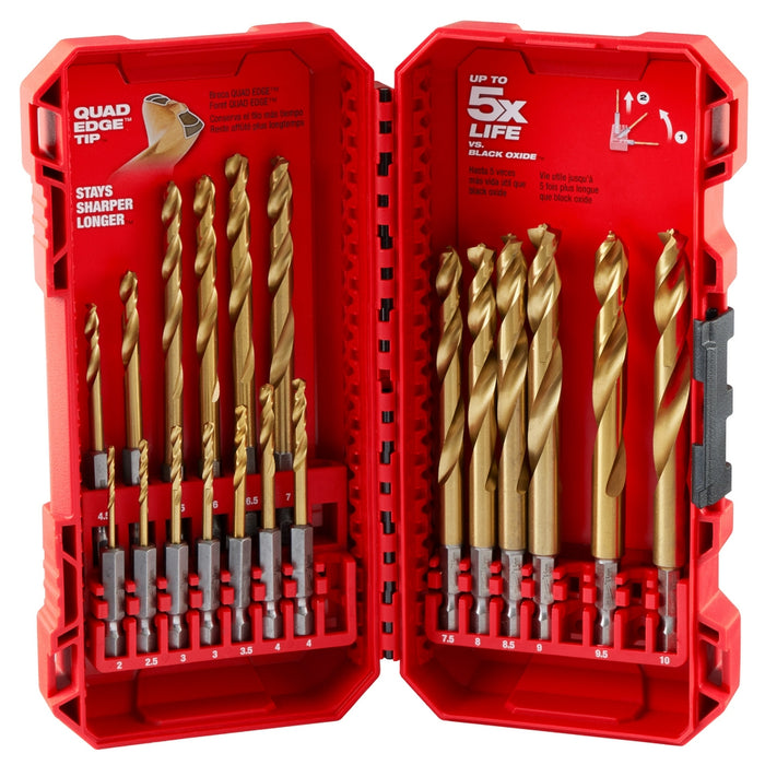 Milwaukee SHOCKWAVE RED HELIX Titanium Drill Bit Set (Metric) - 19 pc.