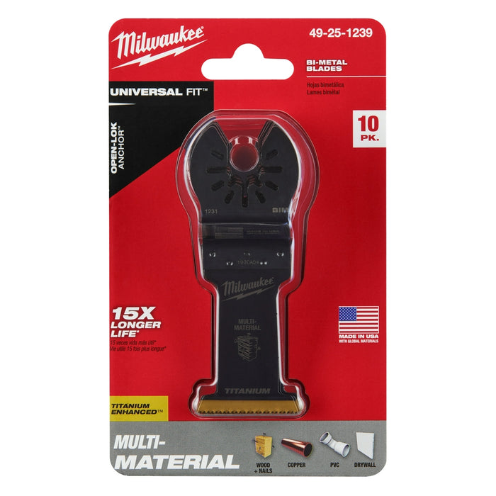 Milwaukee OPEN-LOK Titanium Enhanced Bi-Metal Multi-Material Multi-Tool Blades