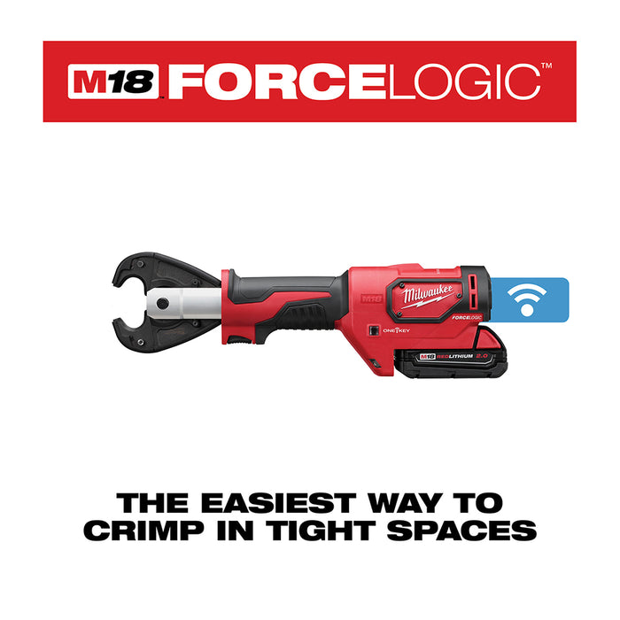 Milwaukee M18 Cordless Force Logic 6T Utility Crimper Kit with D3 Grooves Snub Nose