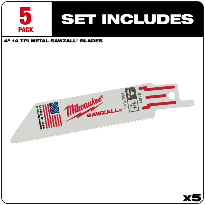 Milwaukee SAWZALL® Thin Kerf Metal Blades