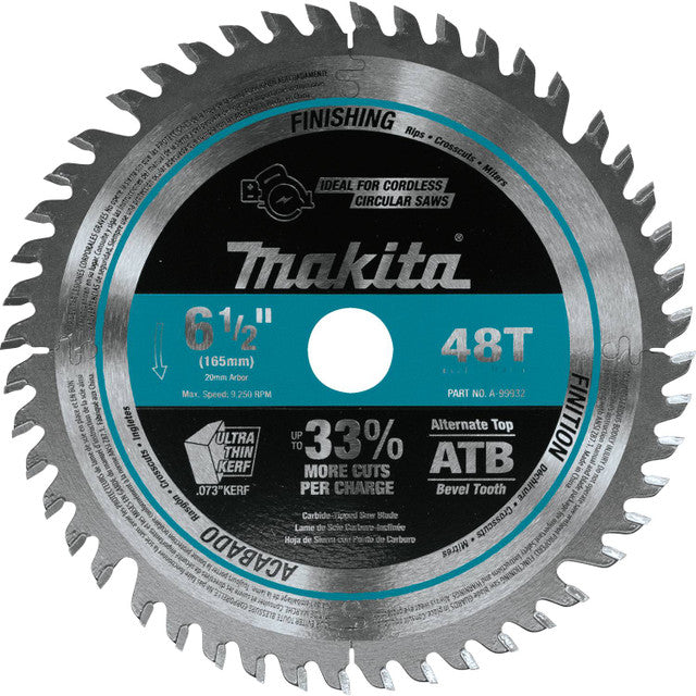 Makita 6-1/2" x 48T ATB Plunge Cut Circular Saw Blade