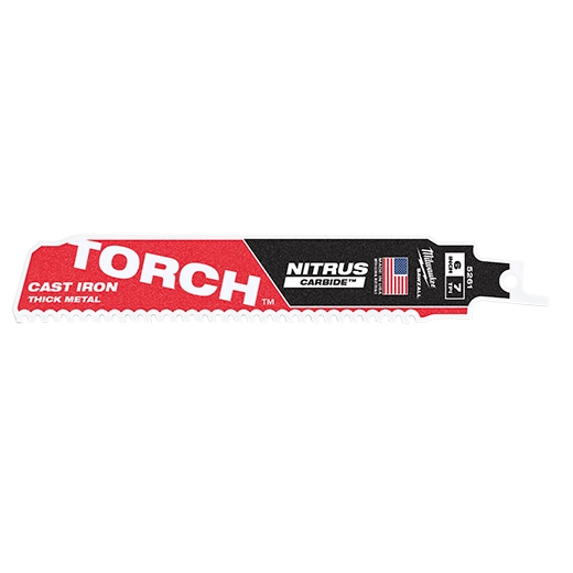 Milwaukee 8 TPI TORCH w/ NITRUS Carbide SAWZALL Blade for Cast Iron