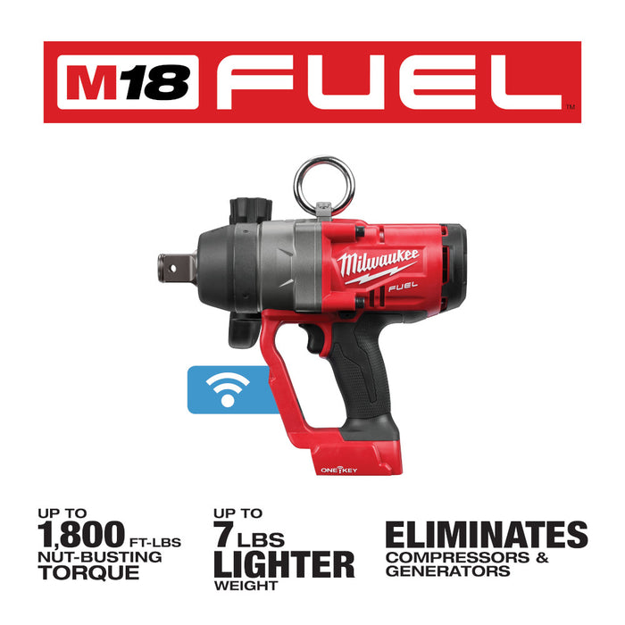 Milwaukee M18 FUEL Cordless 1" High Torque Impact Wrench with ONE-KEY - Tool Only