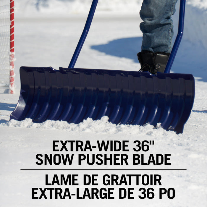 Garant 36" Extra Large Ergonomic Snow Pusher w/ Steel Handle