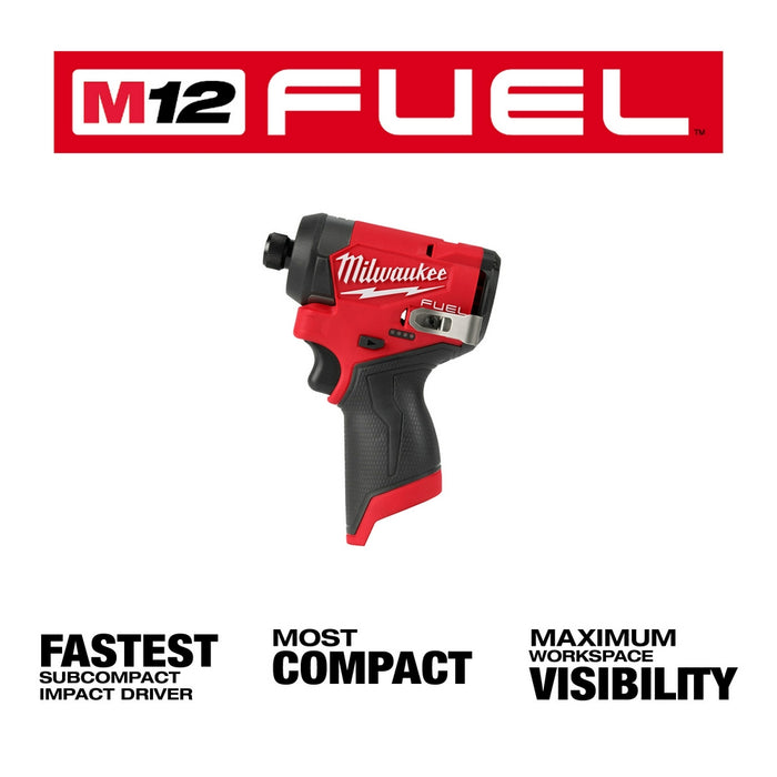 Milwaukee 3453-20 M12 FUEL Cordless 1/4" Hex Impact Driver - Tool Only