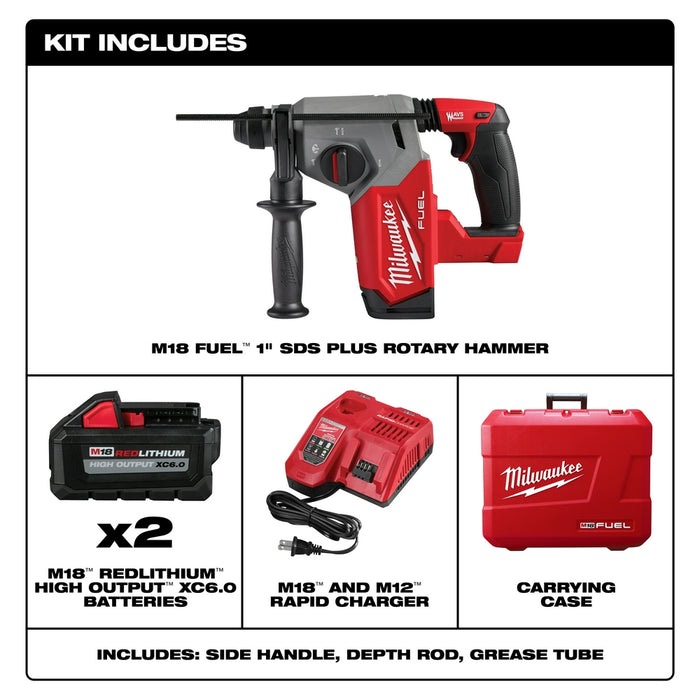 Milwaukee M18 FUEL Cordless 1" SDS Plus Rotary Hammer Kit