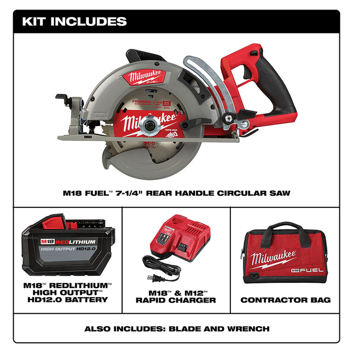 Milwaukee M18 FUEL Cordless Rear Handle 7-1/4" Circular Saw Kit