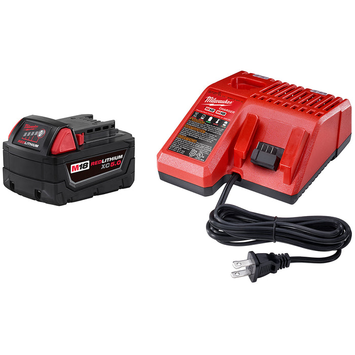 Milwaukee M18™ REDLITHIUM™ XC 5.0Ah Battery and Charger Starter Kit