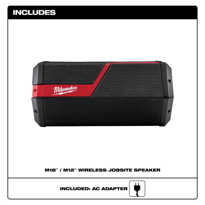 Milwaukee M18/M12 18 Volt/12 Volt Cordless Wireless Jobsite Speaker - Tool Only