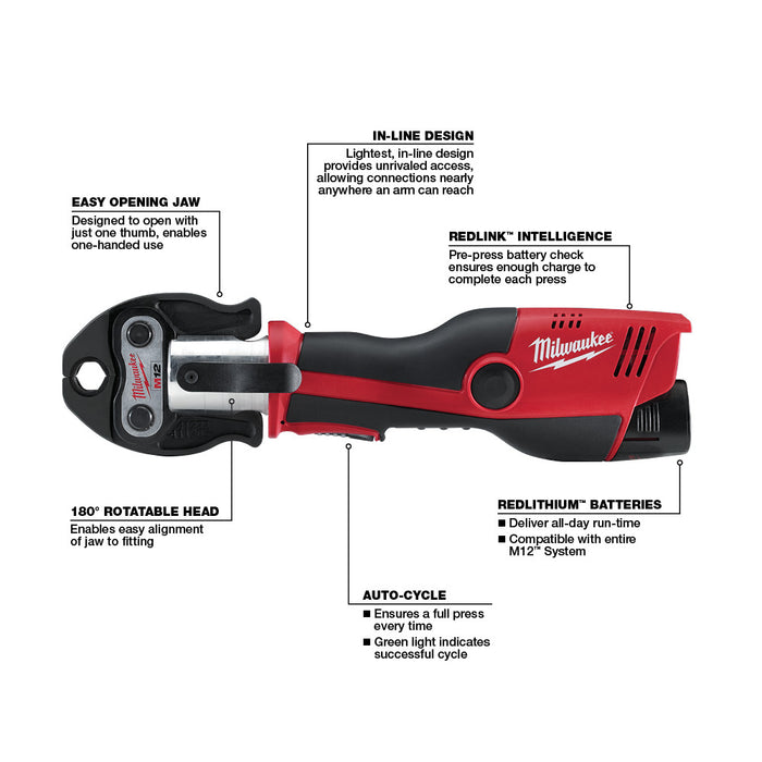 Milwaukee M12 FORCE LOGIC Press Tool Kit