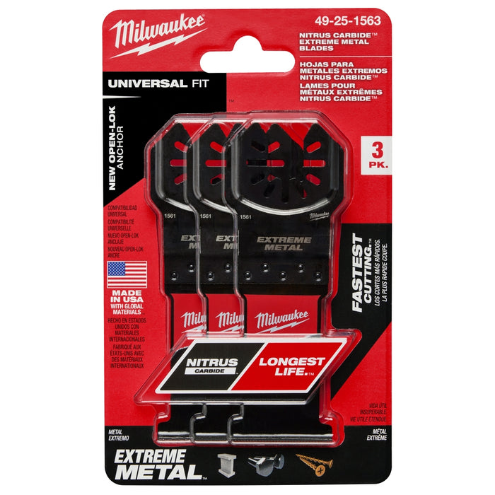 Milwaukee NITRUS CARBIDE Extreme Metal Univ Multi-Tool Blades (3 Pack) - 1-3/8"