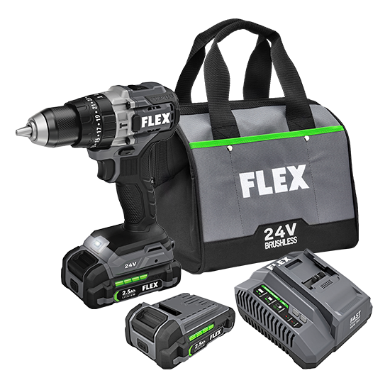 FLEX 24V 1/2" 2-Speed Brushless Hammer Drill Kit