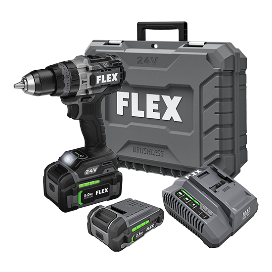 FLEX 24V 1/2" 2-Speed Brushless Hammer Drill w/ Turbo Mode Kit