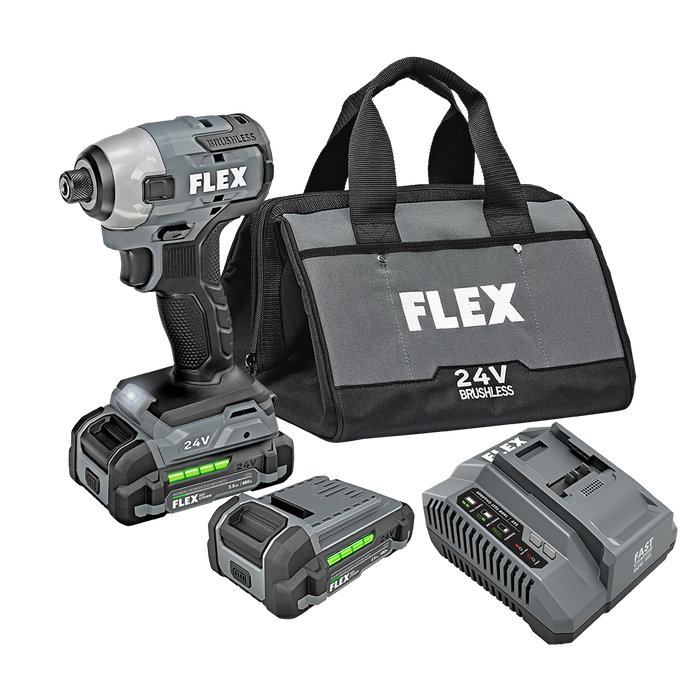 FLEX 24V Brushless 1/4" Hex Impact Driver Kit