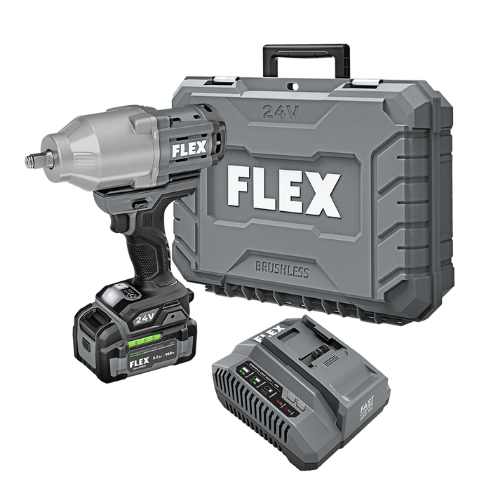 FLEX 24V Brushless 1/2" High-Torque Impact Wrench Kit