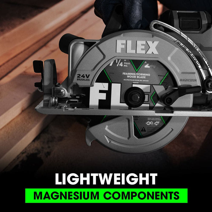 FLEX 24V Brushless 7-1/4" Rear Handle Left Sided Blade Circular Saw Kit