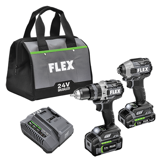 FLEX 24V Brushless Turbo Hammer Drill & Impact Driver Combo Kit