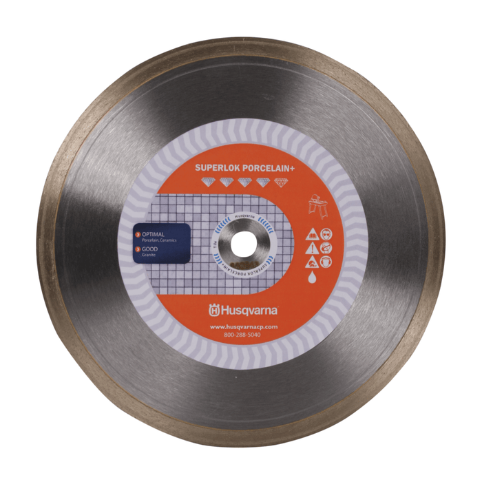 Husqvarna Superlok® Porcelain+ Tile/Stone Diamond Blade - 10"