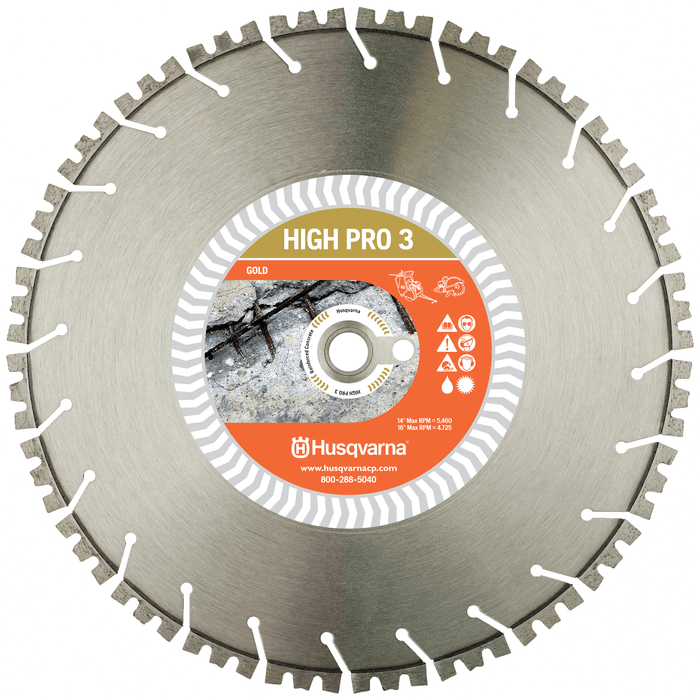 Husqvarna High-Pro 3 Diamond Saw Blade - 0.140" x 14"