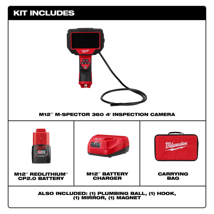 Milwaukee M12™ M-Spector™ 360 4' Inspection Camera