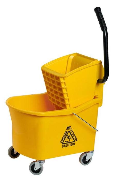 M2 32 Qt. Grizzly Side Press Mop Bucket Combo - Yellow