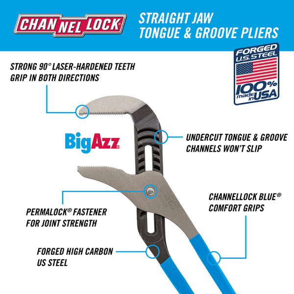 Channellock Straight Jaw Tongue & Groove Pliers