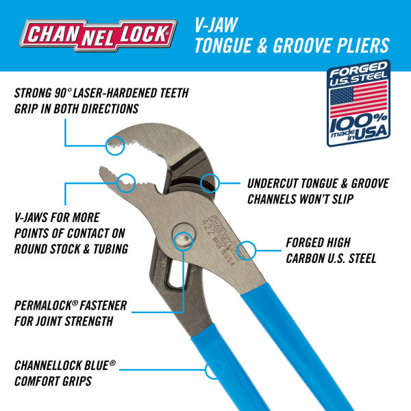 Channellock V-Jaw Tongue & Groove Pliers