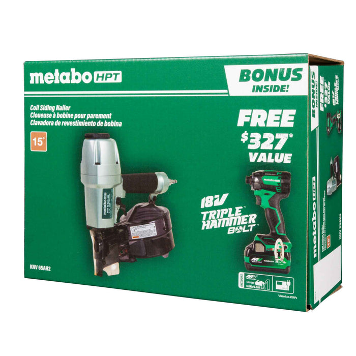 Metabo Pro Bundle 2-1/2 Inch Coil Siding Nailer with BONUS Impact Driver Kit