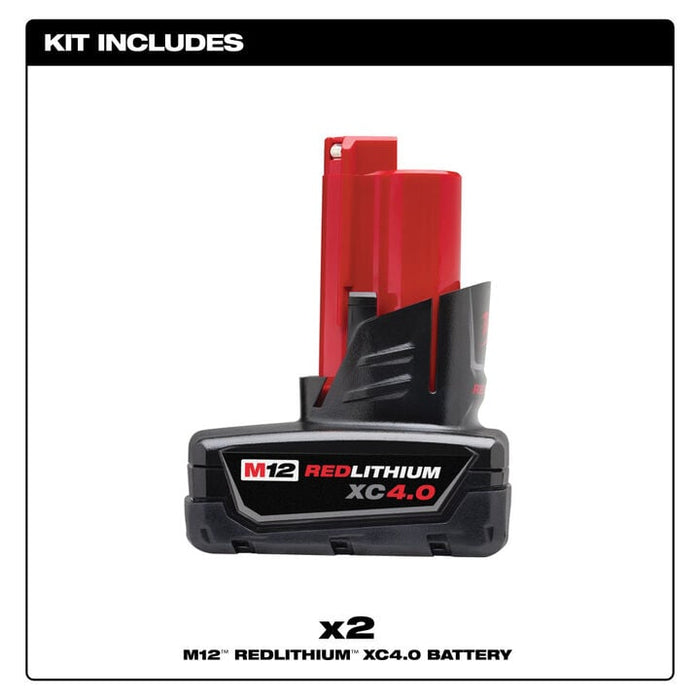 Milwaukee M12 4.0Ah XC 2PK Battery