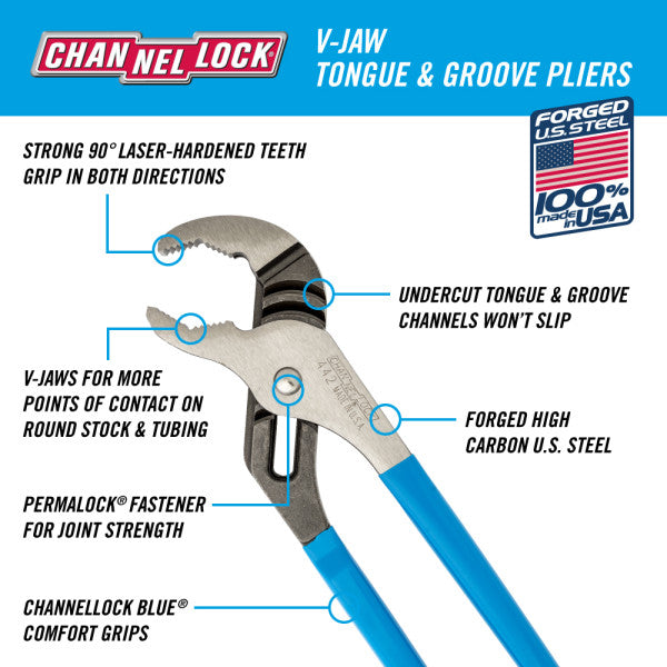 Channellock V-Jaw Tongue & Groove Pliers