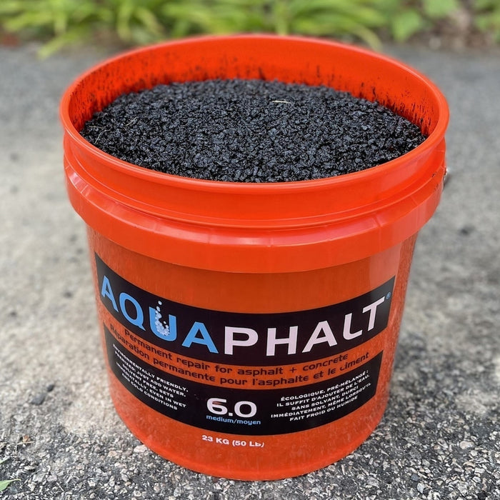 Aquaphalt 6.0 (Medium) - Permanent Asphalt Pothole Repair - 50 lbs Pail