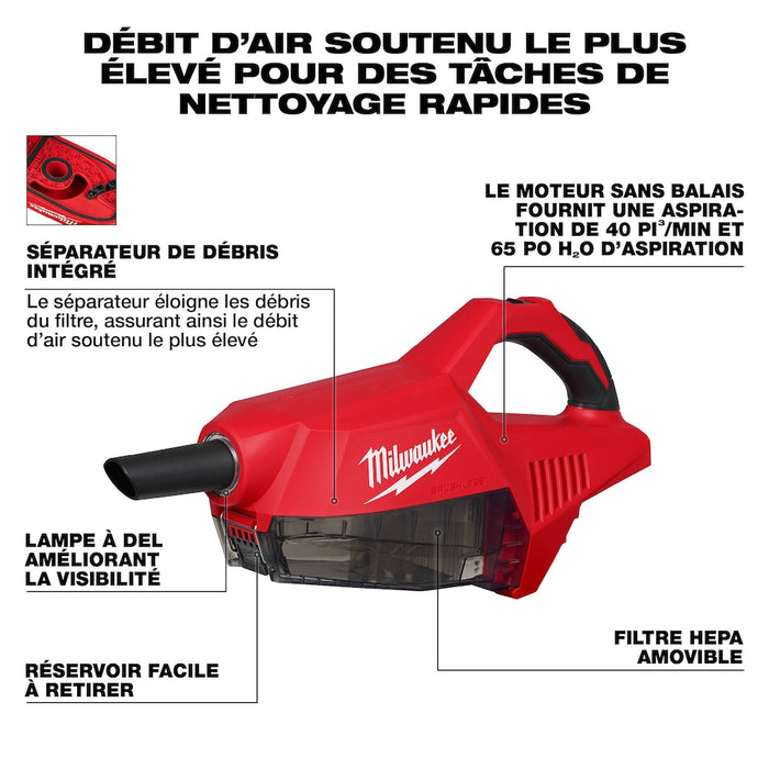Milwaukee M18 18V Brushless Handheld Vacuum - Tool Only