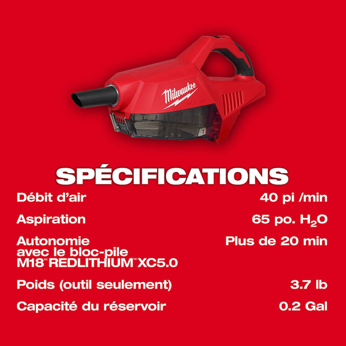Milwaukee M18 18V Brushless Handheld Vacuum - Tool Only