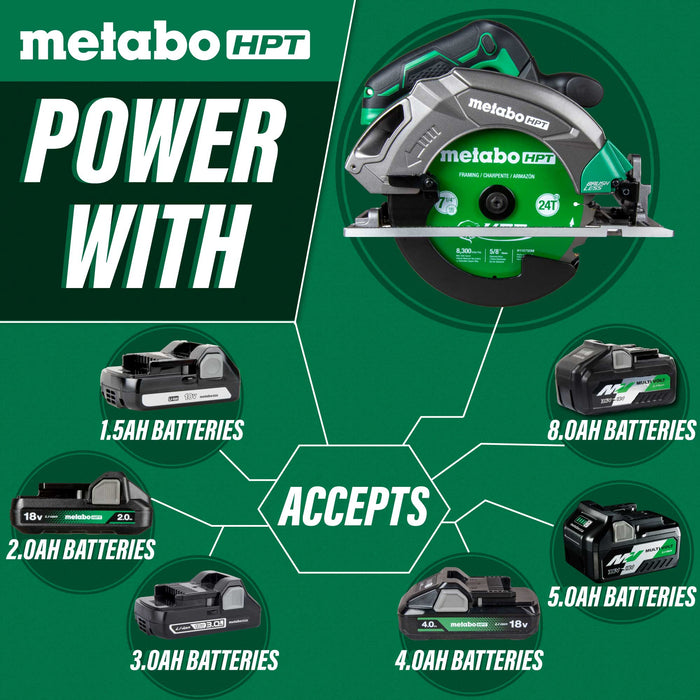 Metabo 18V MultiVolt 7-1/4 Inch Cordless Circular Saw - Tool Only