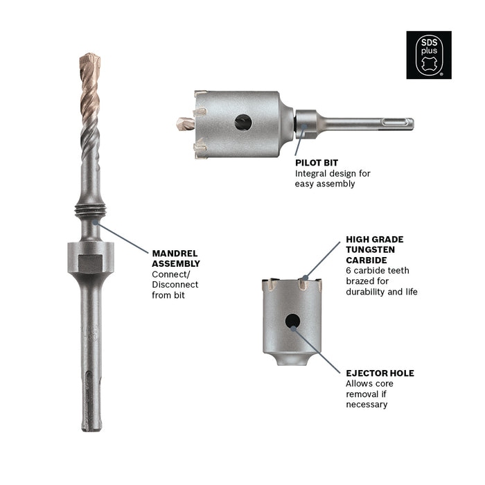 Bosch 13" Extension SDS Plus® For SPEEDCORE™ Thin-Wall Core Bits