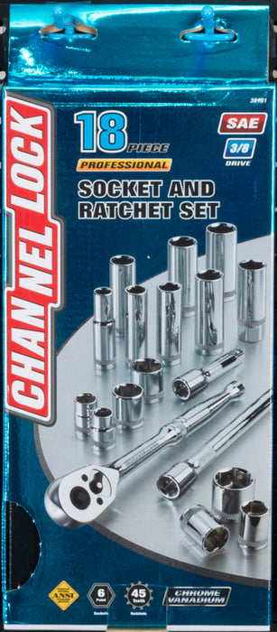 Channellock 18-Piece 3/8" Drive SAE Socket Set