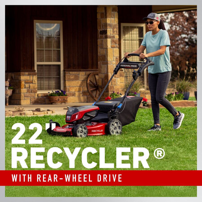 Toro 60V Max 22" Recycler Lawn Mower w/ Personal Pace Kit