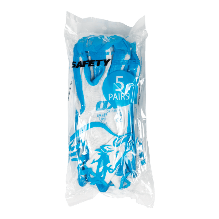 OX 5PK Polyester Lined Nitrile Glove - XL
